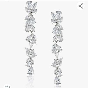 Wedding silver dangle earrings